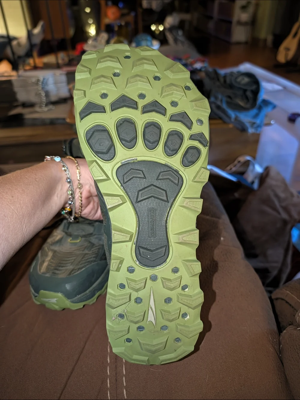 Altra Men's Trail Boots in Forest Green with Lime Accents